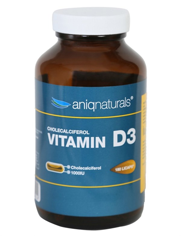 Aniqnaturals Cholecalciferol Vitamin D3 1000 IU 180 Licaps