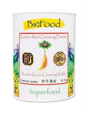 BioFood Kırmızı Kore Ginseng Kökü 75 gr