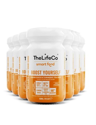 TheLifeCo SmartFood Boost Yourself Shot İçecek 60ml ( C+B6 Vitamini+Limon+Zerdeçal) x 7 Adet
